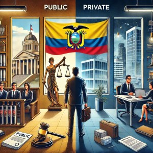 Comparación de un abogado trabajando en una oficina del sector público vs. privado.