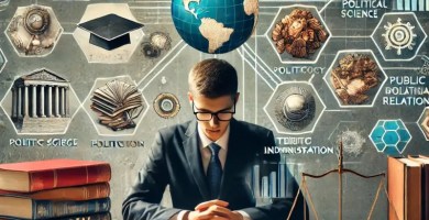 Estudiante explorando carreras relacionadas con derecho para ampliar su perfil profesional.