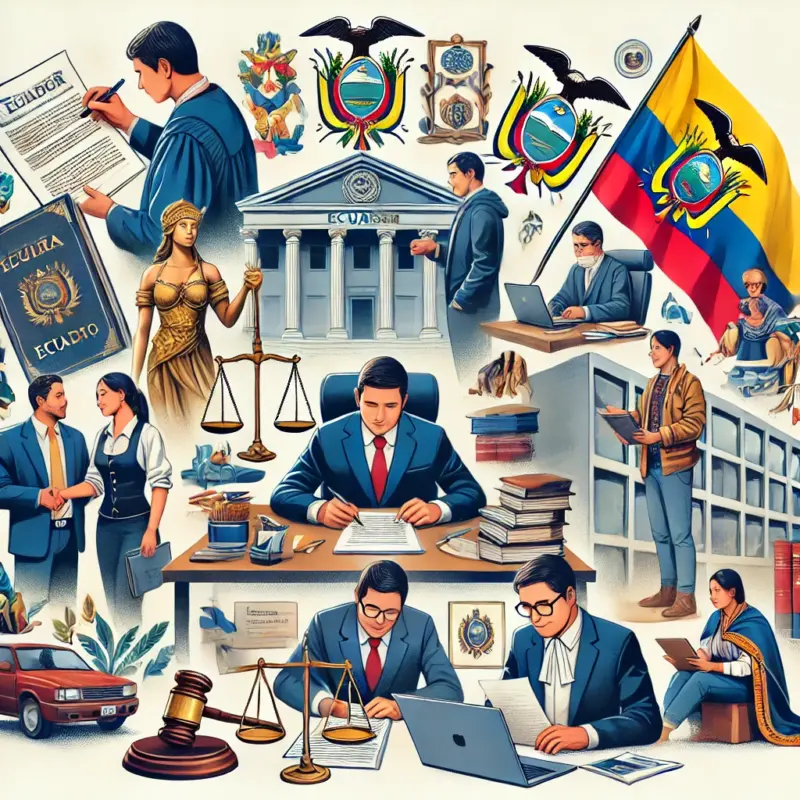 Abogado en Ecuador trabajando en diferentes áreas del derecho, desde lo corporativo hasta lo penal.
