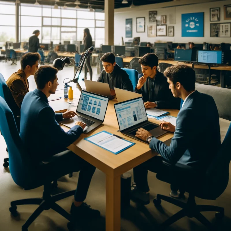J&oacute;venes reci&eacute;n graduados en Ecuador preparando su CV para ingresar al mercado laboral.
