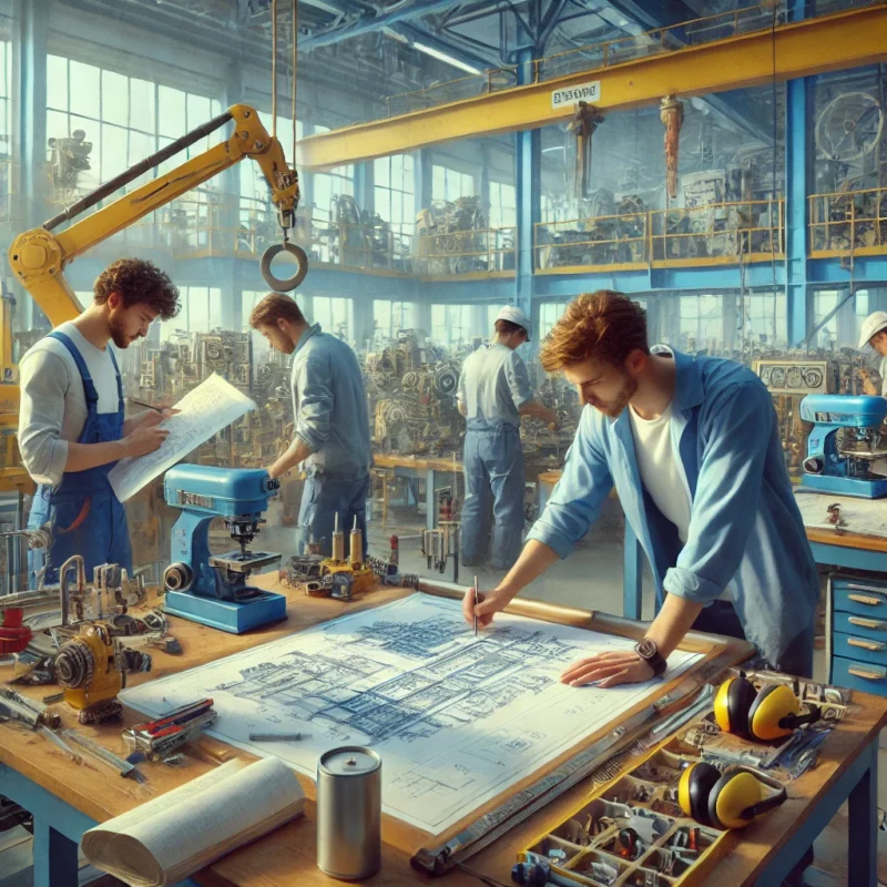 Estudiantes en Ecuador aprendiendo las diferencias entre Ingeniería Civil e Ingeniería Mecánica en un entorno académico.